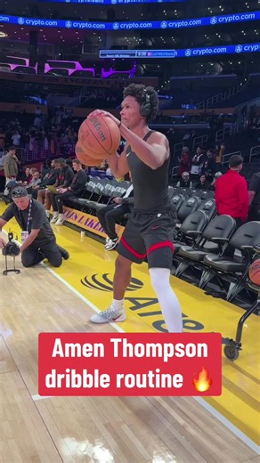 Amen Thompson's Dribble Routine Ahead of Christmas Game