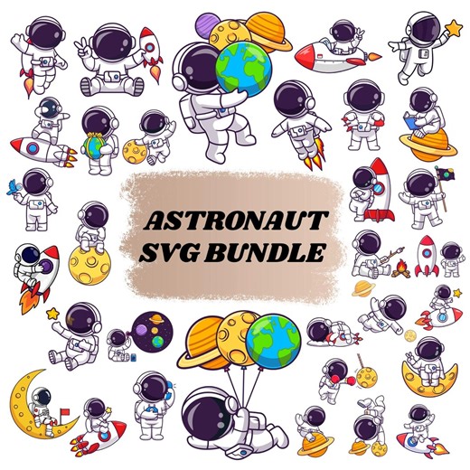 Astronaut SVG Bundle: Space Clipart, Rocket & Universe Designs(digital Download) - Etsy