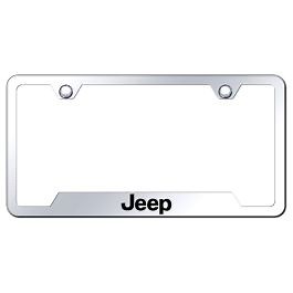 License Plate Frame Stainless Steel With Laser Etched Jeep Logo