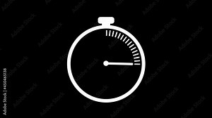 4K Animation motion graphic Time run stopwatch icon. circular pending loading. Clock timer moving arrows counting Background. Time run stopwatch icon. Clock with moving arrows counting
