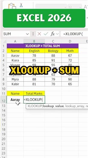 XLOOKUP + SUM Excel Trick | Impress Your Coworkers #excelshortcuts #exceltraining #excel #viral