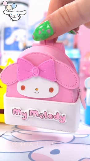 Girl Crafts on Instagram: "Diy - Mini Sanrio Backpacks #sanrio"