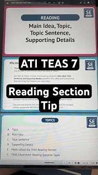 ATI TEAS Reading Section | Main Idea vs Topic #futurenurse #nursingstudent #atiteas