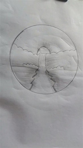 Easy waterfall drawing art #youtubeshorts #viral Short #art#artical