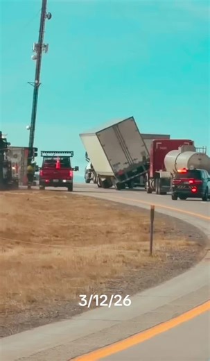 There was already three blown over trucks when this one went over. #wyoming #truckersoftiktok #trucker #I80