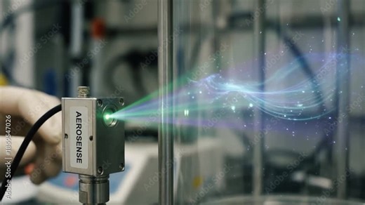 carbon dioxide sustainability monitoring concept. A scientist conducting an experiment with a high-tech device.