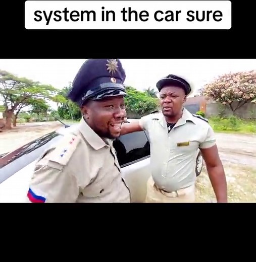 Uniformed Individual Engages with Car Passenger