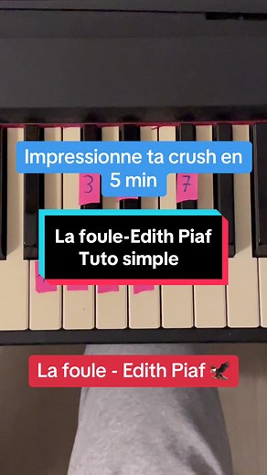 Tutos faciles: La foule par Edith Piaf au piano | Tuto facile pour débutants