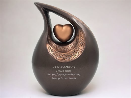 Personalized Bronze Cremation Urn With Velvet Bag – Memorial Ashes Urn - Etsy UK