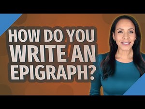 How do you write an epigraph?