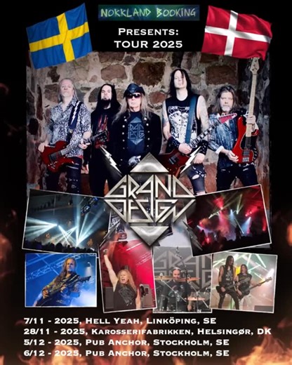 21 reactions | Grand Design Tour 2025 Are u ready for alotta 80s rawk n roll this fall? Nov 7, Hell Yeah RC, Linköping (S) Nov 28, Karosserifabrikken, Helsingør (DK) Dec 5, Pub Anchor, Stockholm (S) Dec 6, Pub Anchor, Stockholm (S) - Tour dates LINK IN BIO - #hardrock #80s #sweden #melodicrock #tour #friday#hellyeahrockclub #weekend#karosserifabrikken #pubanchor #linköping #helsingør #stockholm | Grand Design | Facebook