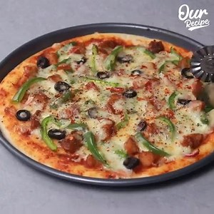 16K views · 288 reactions | How to make pizza | Homemade chicken pizza recipe | chicken tikka pizza | Quick easy pizza | Our Recipe | Facebook