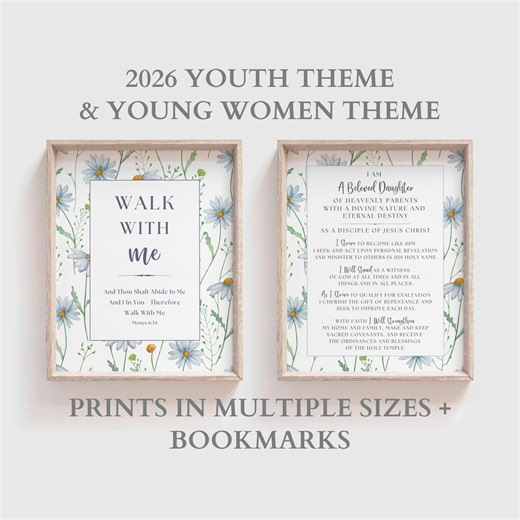 LDS 2026 Youth Theme - Young Women Theme - Prints and Bookmarks - Look Unto Christ - LDS Young Women Gift - LDS Girls Camp - Printable - Etsy