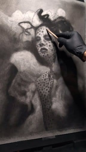 111K views · 1.1K reactions | Here's a quick clip of my new stylized portrait. Tried something a little different with this one. The full, relaxing ASMR video is on my page and on YouTube. | Charcotik | Facebook