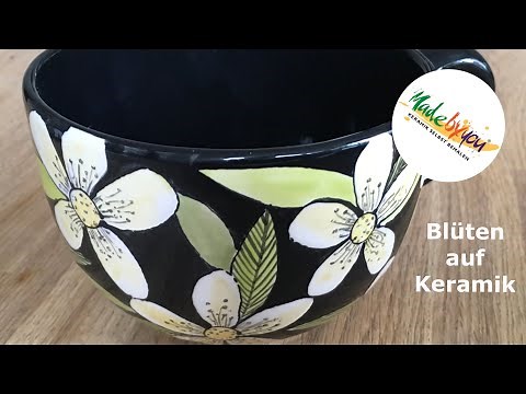Blüten auf Keramik – Made by you Dresden Keramik selbst bemalen
