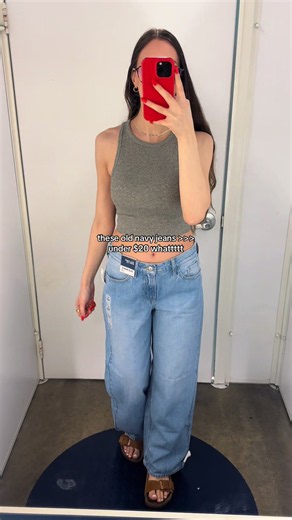 under $20?! yessss plz!! finally tried old navy jeans and it’s safe to say I’m a fan! #baggyjeans #oldnavystyle #oldnavy #oldnavytryon #widelegjeans @Old Navy