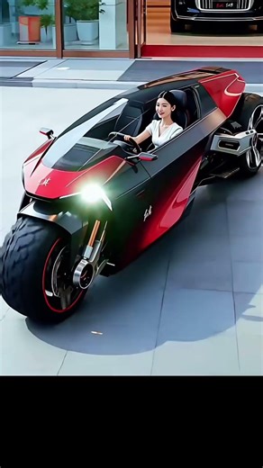 Look at this amazing enclosed three-wheel motorcycle! #viral #yt_shorts