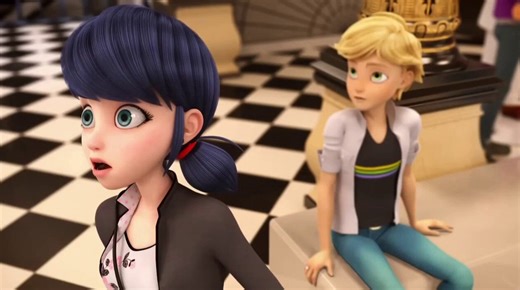I love when they show Adrien putting his fencing skills to practical useAlso headcanon that he accidentally forgot here that he wasn't transformed into Chat Noir