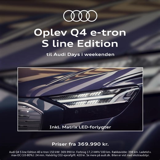 I weekenden er der Audi Days hos alle landets Audi-forhandlere, og...