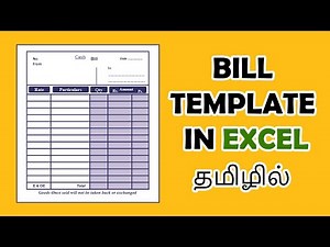 How to Create a Professional Bill Template in Excel [Step-by-Step Tutorial] in Tamil