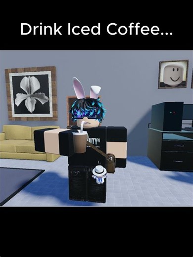 Drink Iced Coffee, panic attack. #roblox #gaming #funny #animation