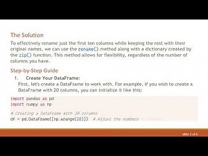 How to Rename the First 10 Columns of a Pandas DataFrame Efficiently