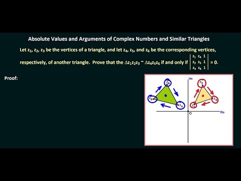 Complex Numbers: the Modulus, the Argument of Complex Numbers, and Similar Triangles