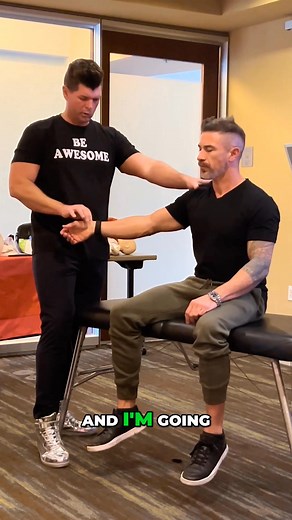 Push up, push down—feel that lock? This facilitated push-up targets the muscle's arc. It might feel strong, even if it's just facilitated. Semantics matter... until they don't. Next up, the teres muscle. #MuscleActivation #PushUpTechnique #StrengthTraining #FitnessHacks #BodyMechanics | Awesome Family Chiropractic