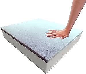 Foamma Gel Memory Foam Chair Cushion, 5" x 20" x 20" - Gel-Infused Cooling Memory Foam Cushion for Dining Chairs and Wheelchair Seats - Cover Not Included