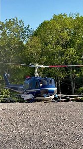 Huey taking off to spray Gypsy Moths #helicopter #nature #pennsylvania #travel #huey