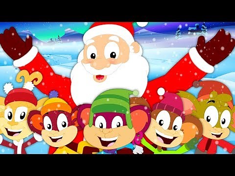 Five Little Monkeys Jumping On The Bed | Christmas Song | Xmas Songs | Merry Christmas