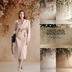 Floral Hanging Garden Digital Backdrop for Photography | Elegant Beige Flower Background for Weddings and Portraits | Romantic Photo Studio - Etsy Australia