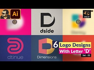 Minimal Logo Design Ideas with Letter "D" in Illustrator | Set 01 | Speed Art