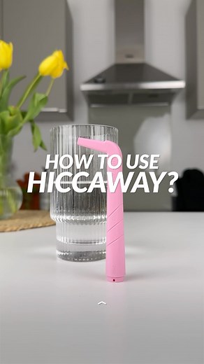 HiccAway on Instagram: "How to use HiccAway to stop hiccups: 1. Fill a glass half filled with water. 2. Place the HiccAway into the water. 3. Suck hard through the device — like drinking a thick milkshake — to draw water up. 4. Swallow the water immediately. 5. Repeat 2-3 times as needed until hiccups stop. #hiccaway #hiccups #gift #giftideas #remedy"