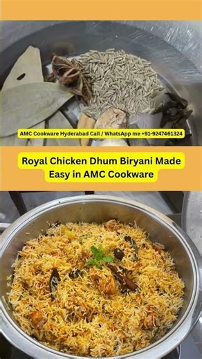 Chicken Biryani AMC Cookware AMC Cookware Oil Less Water Less Cooking Stainless Steel Cookware