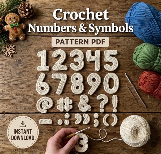 Crochet Numbers Pattern PDF 0-9, Crochet Punctuation Marks, Crochet Letters Add-on, DIY Name & Age Decor, Easy Crochet Pattern - Etsy