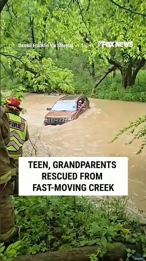 First responders RESCUE high schooler, grandparents from creek #foxnews #news #us #fox