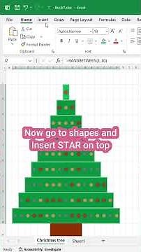 How to create excel Christmas Tree #excel #exceltips #exceltutorial #christmas