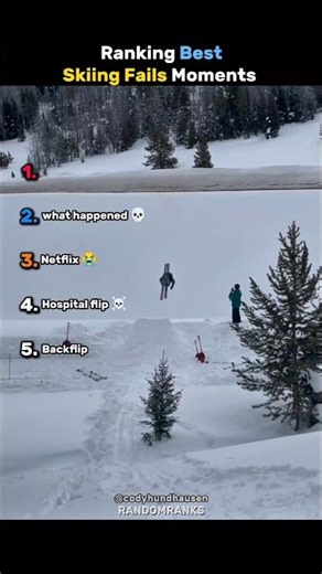 Ranking the Funniest Skiing Fail Moments 😂🎿 | Try Not to Laugh #shorts