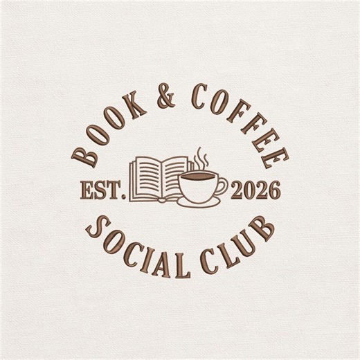 Book and Coffee Embroidery Design, Reading Club Quote Machine File - Etsy