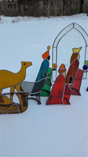 Manger Scene #stainedglassart