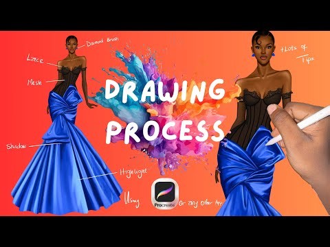 Procreate Fashion drawing: Full drawing process