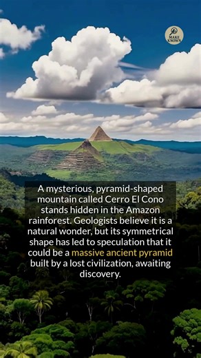 Cerro El Cono: A mysterious mountain in the Amazon rainforest that could be an ancient pyramid awaits further exploration. Cerro El Cono, or "Cone Hill," is a peak rising approximately 1,310 feet in Peru's Sierra del Divisor National Park. Its symmetrical, pyramidal shape has ignited a fierce debate over its origin. The prevailing scholarly view is that it's a natural geological formation, likely an extinct volcanic cone shaped by eons of erosion, citing its steep slopes and natural terraces as 