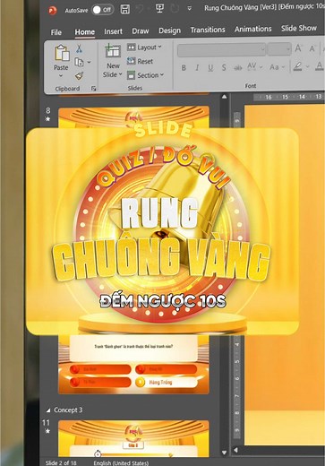 Mẫu Slide Quiz Đố Vui Rung Chuông Vàng