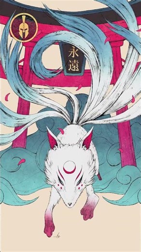 The 9-Tailed Fox Spirit of Japan 🦊 #Shorts