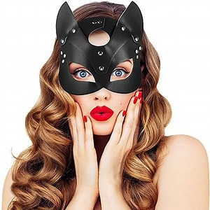 Watch Leather Cat Mask Women's Cat Mask Adjustable Cat Face Mask on Amazon Live