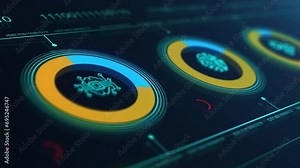 SAP System Software Automation concept on virtual screen data center. Business, modern technology, internet and networking concept.