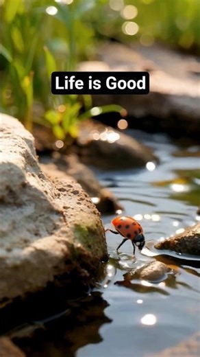 Ladybug Walks on Water #nature #relaxing