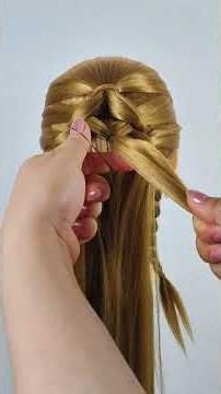 Creative Braided Heart Ponytail Tutorial #hairstyle #hairtutorial #partyhairstyle #shorts #fyp