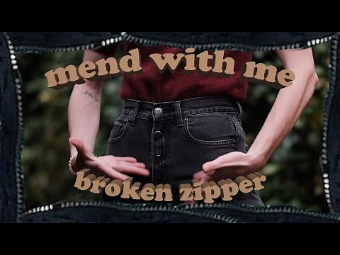 mend with me | fixing a broken zipper with a button fly